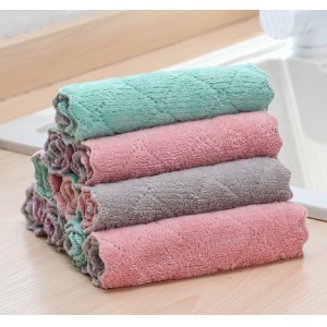 双面珊瑚绒抹布吸水洗碗巾厨房百货日用百洁布懒人清洁抹布