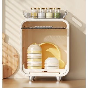 奶瓶收纳架婴儿桌上卧室家用沥水架宝宝餐具多功能杯子防尘置物柜